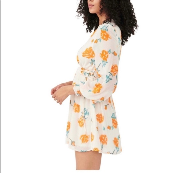 Free People orange floral mini dress - Picture 6 of 13